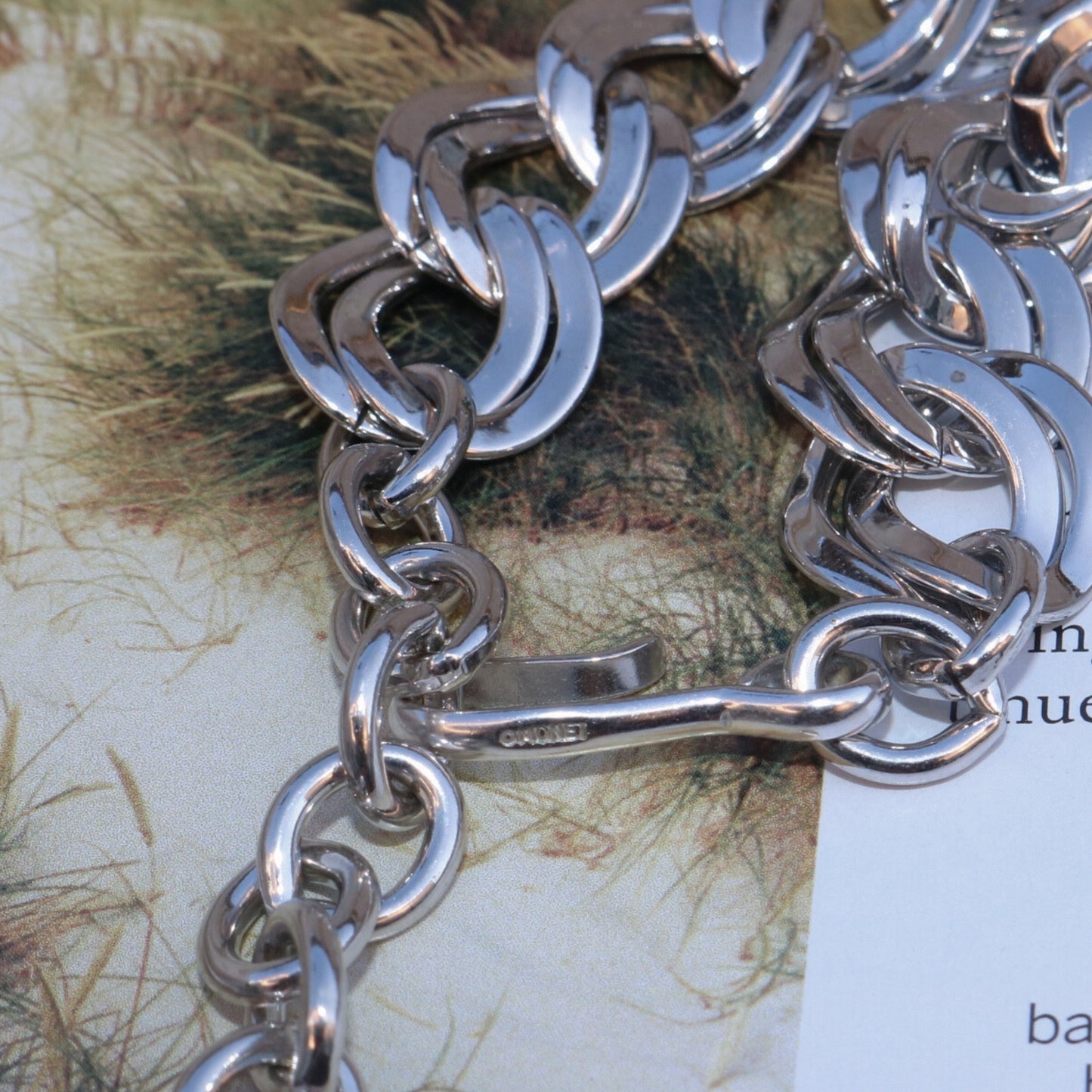 Vintage Monet Silver-Tone Chain Link Necklace