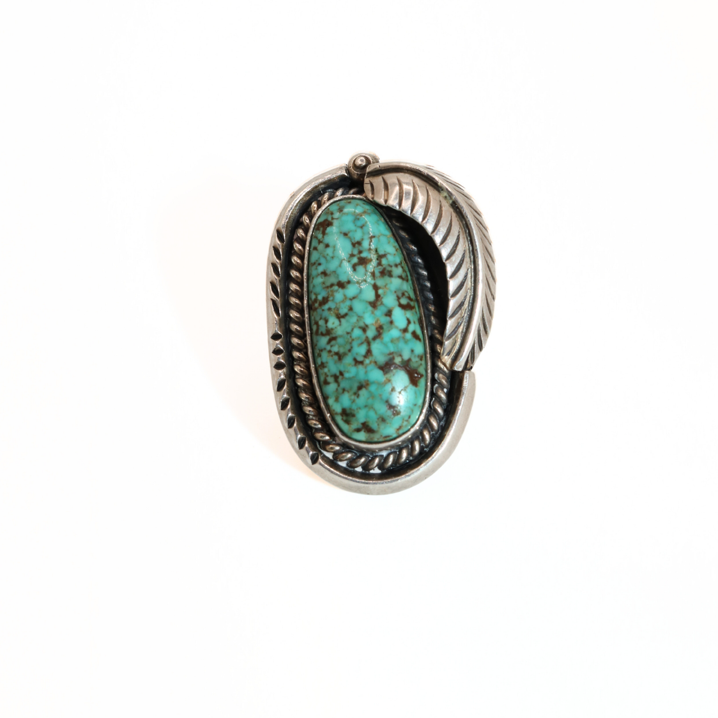 Vintage Sterling Silver Navajo-Style Ring with Turquoise Cabochon