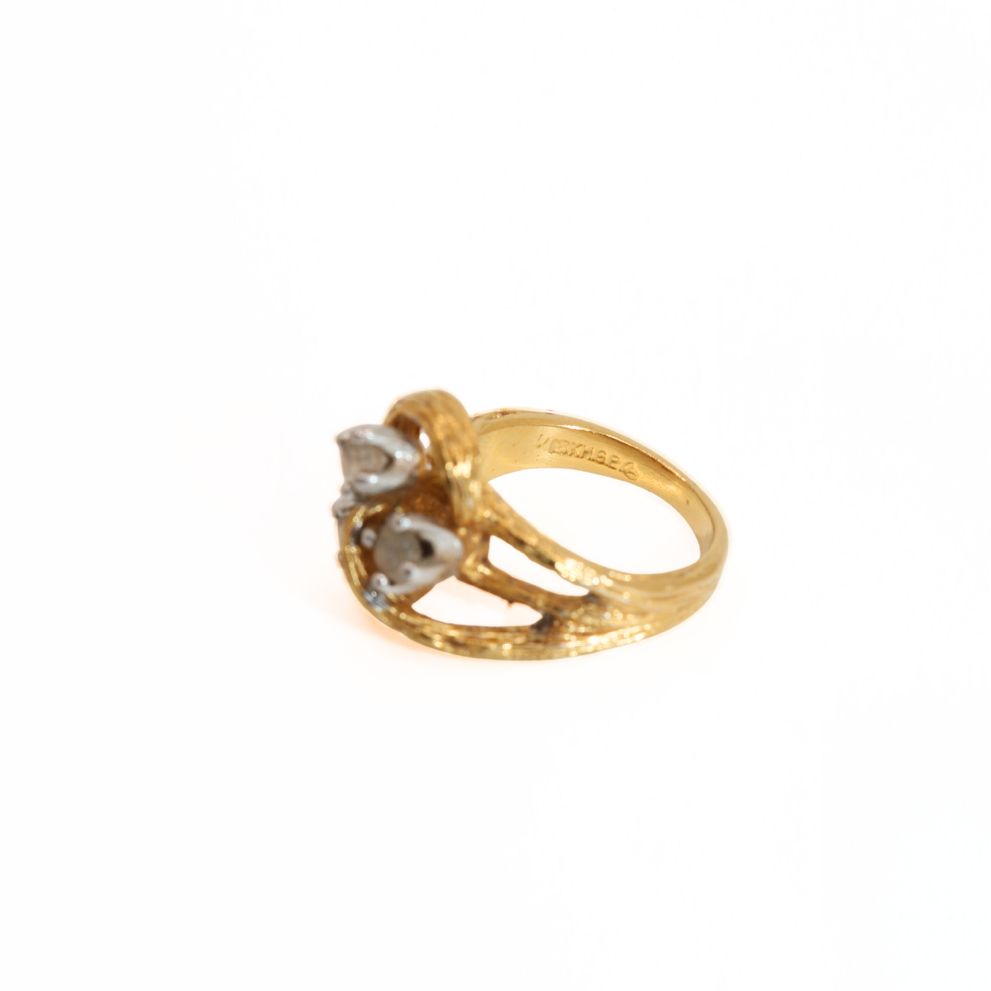 Vintage Heavy Gold Filled Three Stone Ring