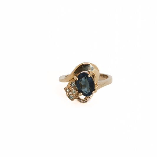 Vintage Gold Filled Blue Sapphire Ring