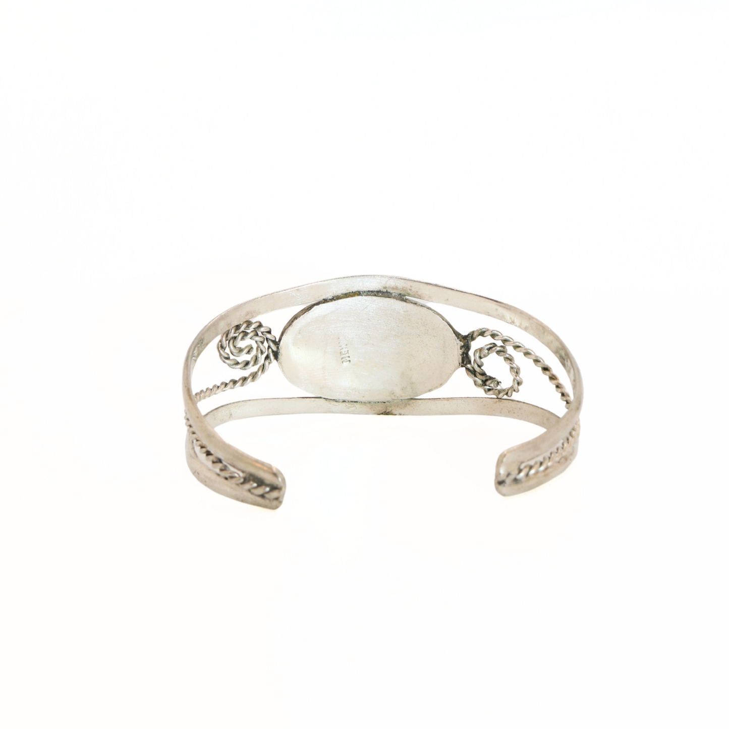 Vintage Abalone Sailboat Sterling Silver Cuff Bracelet