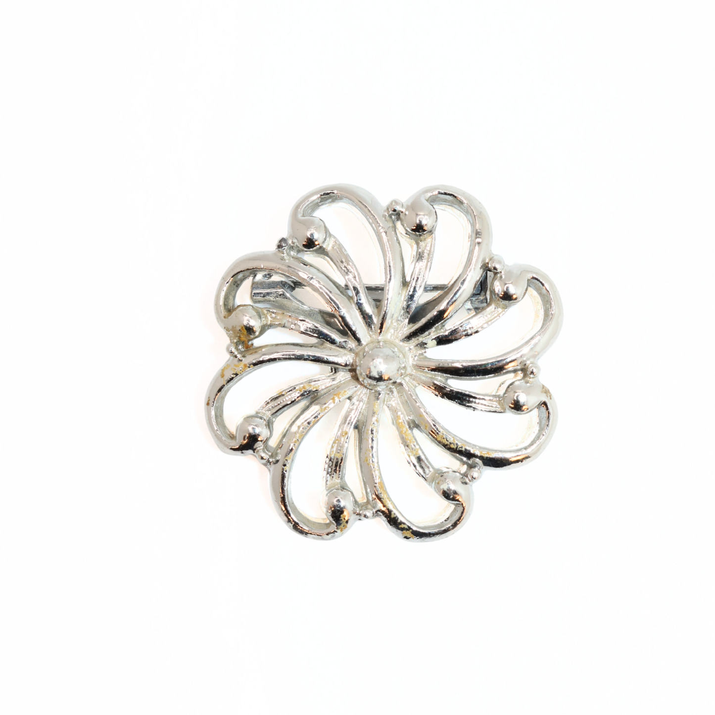 Vintage Gerry’s Silver Tone Flower Spiral Brooch