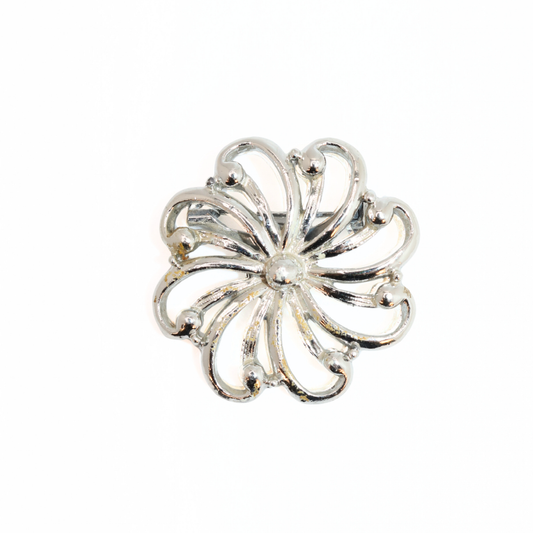 Vintage Gerry’s Silver Tone Flower Spiral Brooch