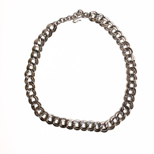 Vintage Monet Silver-Tone Chain Link Necklace