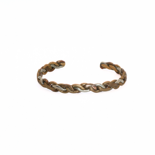 Vintage Sergio Lub Tri-Metal Twisted Cuff Bracelet