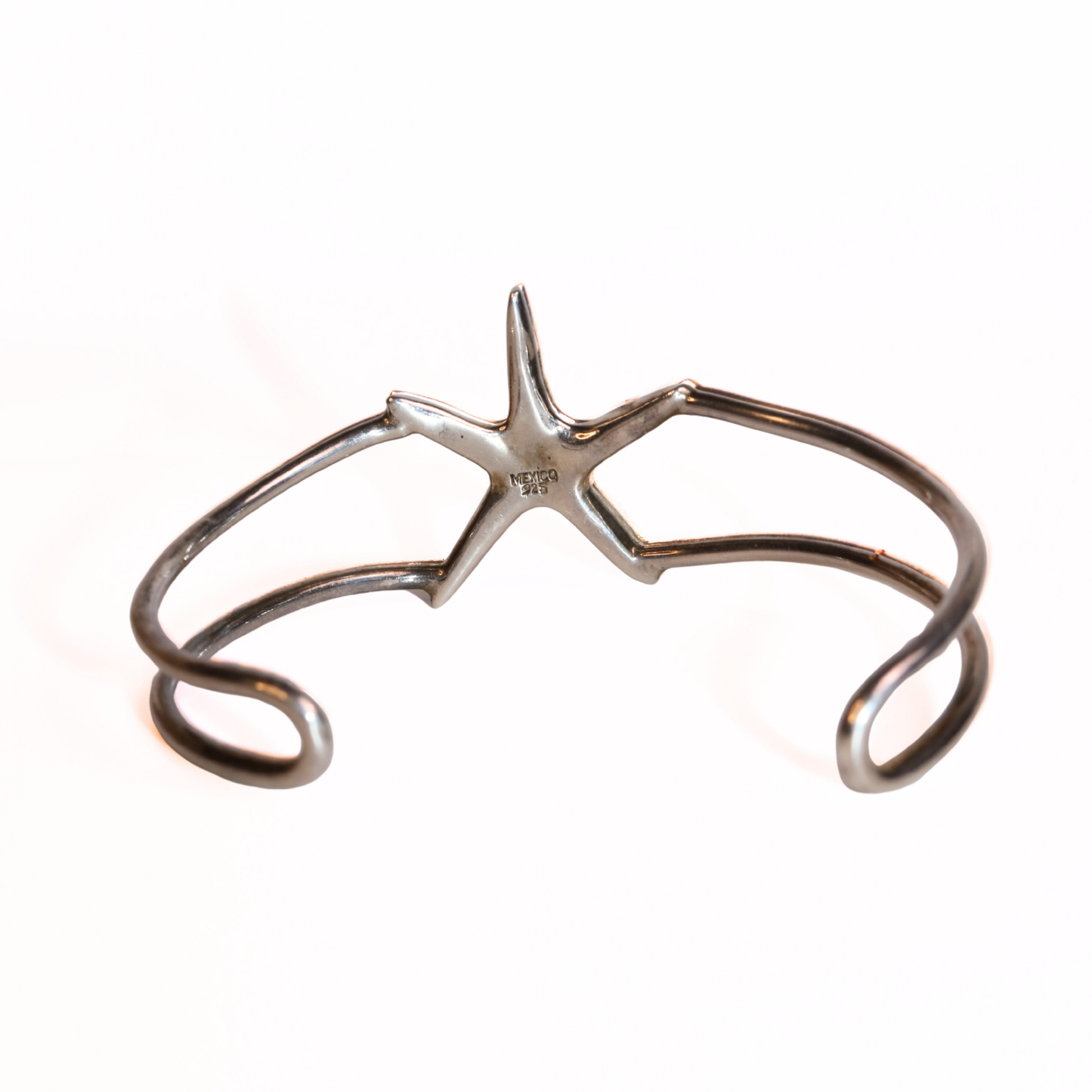 Vintage Sterling Silver Starfish Cuff Bracelet
