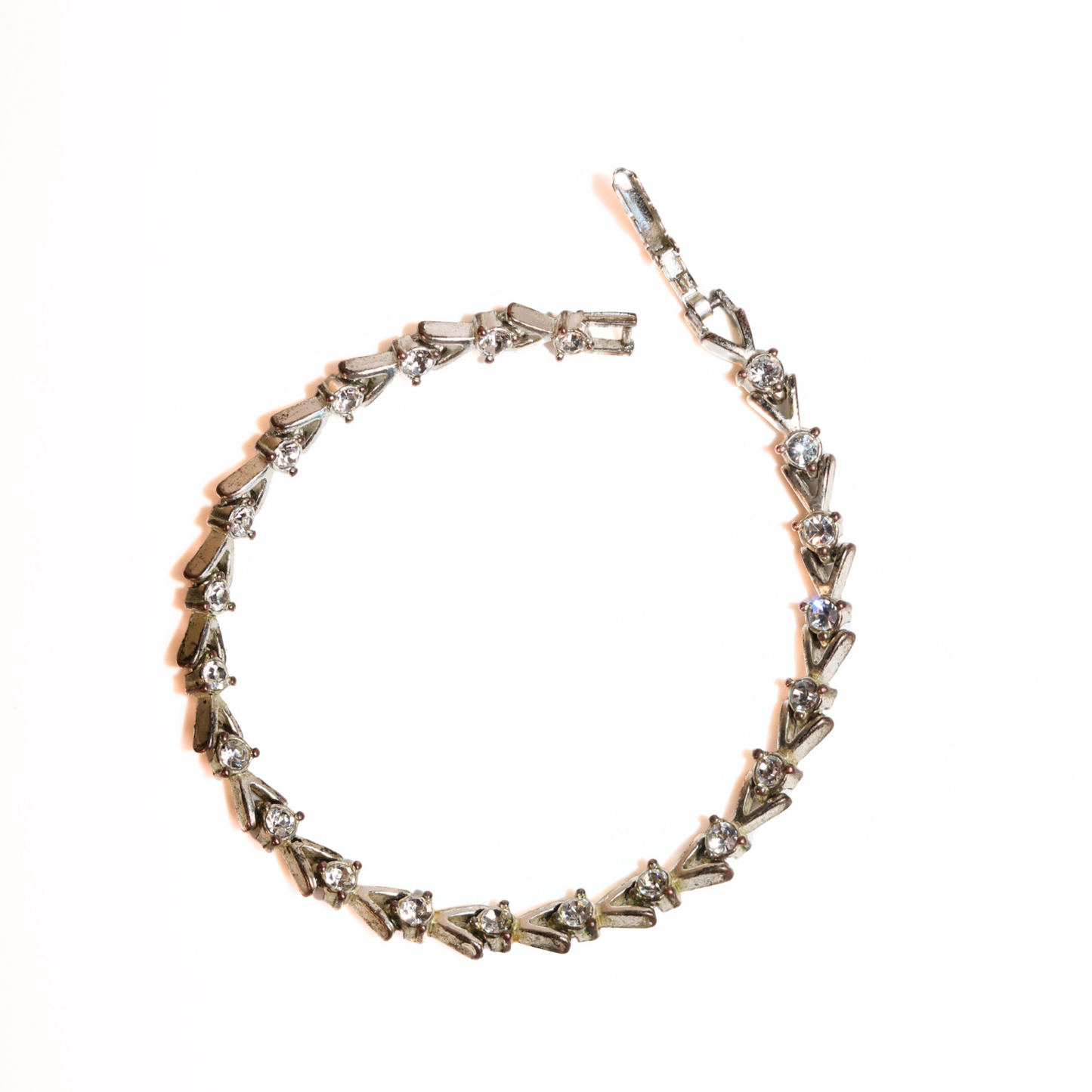 Vintage Avon Silver-Tone Rhinestone Bracelet