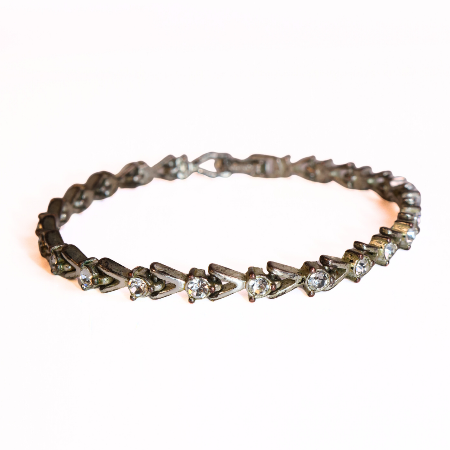 Vintage Avon Silver-Tone Rhinestone Bracelet