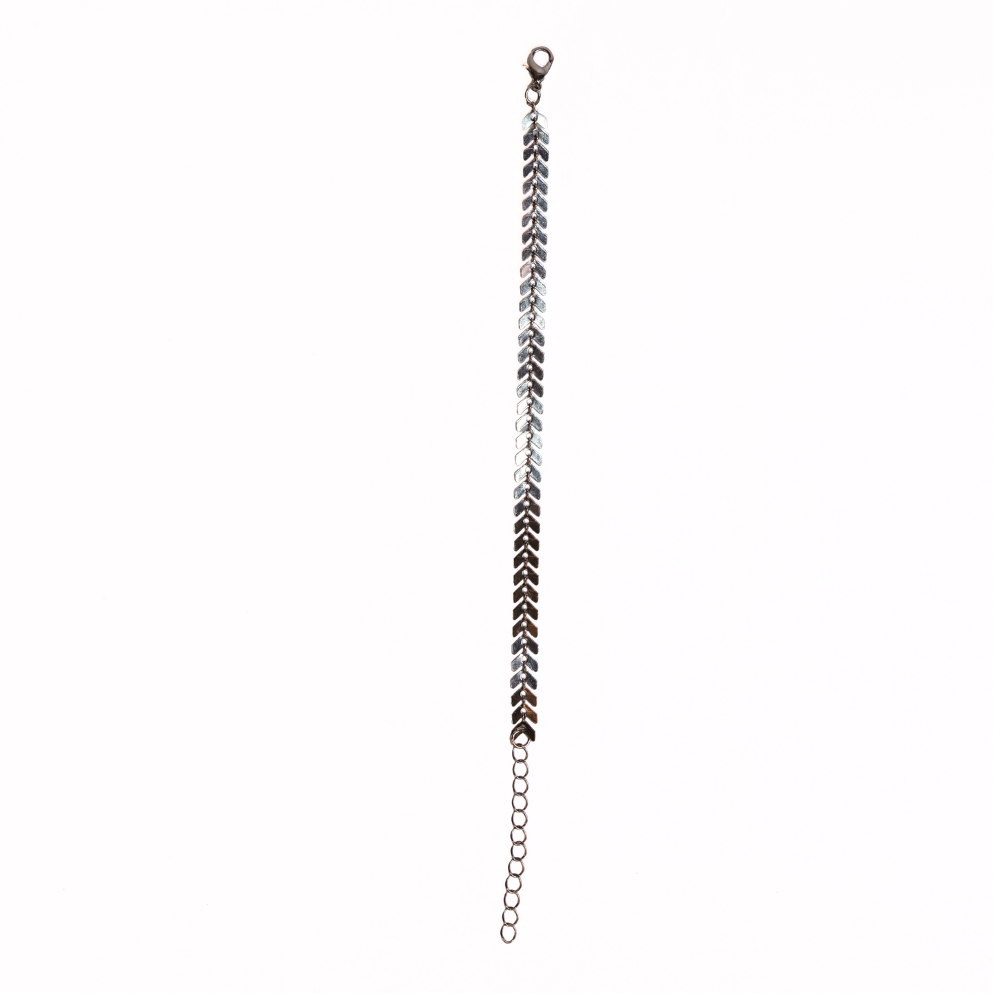 Silver-Tone Chevron Arrow Link Bracelet