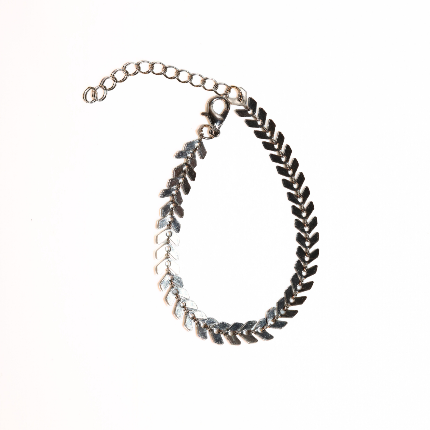 Silver-Tone Chevron Arrow Link Bracelet